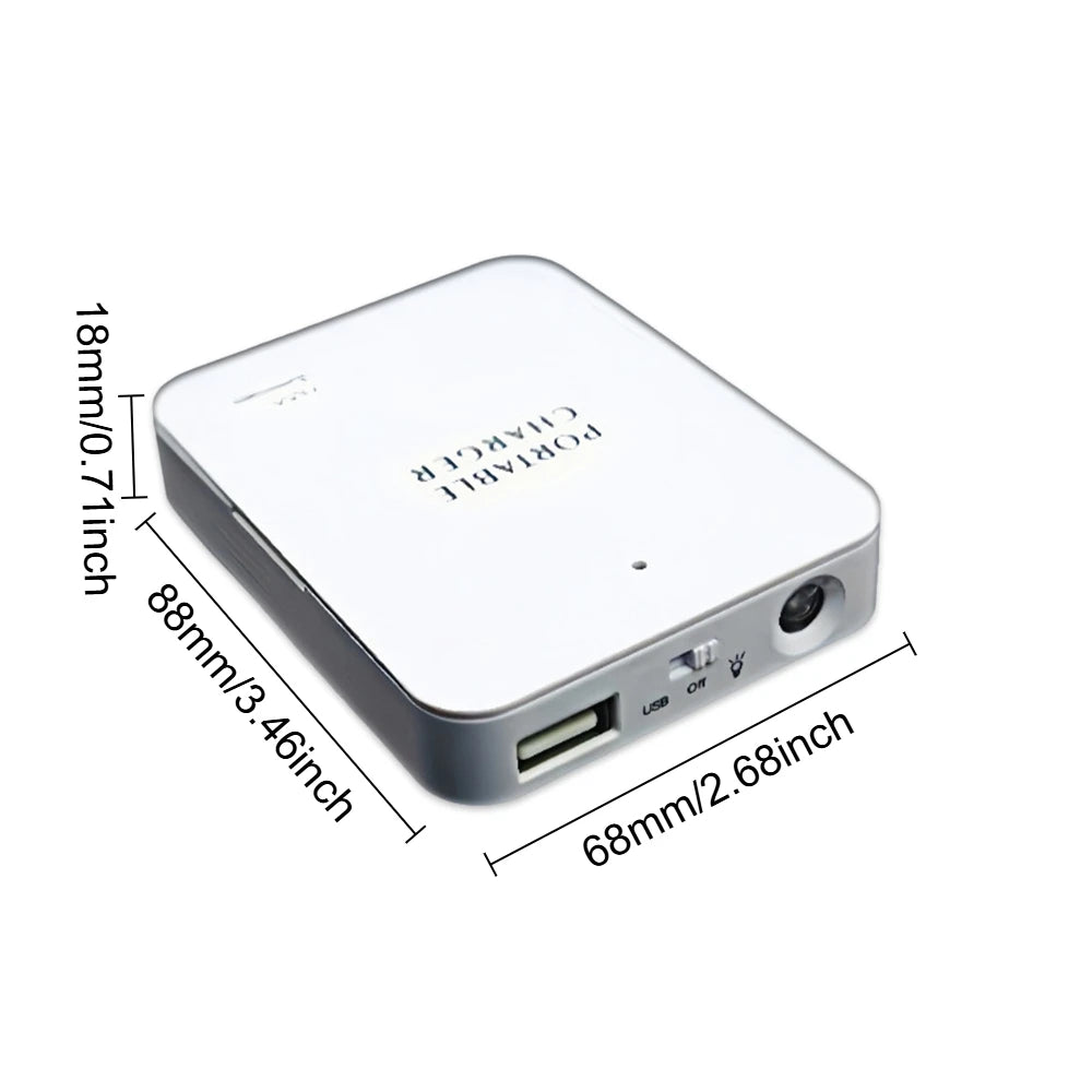 Cargador portátil 4 AA, Banco de energía de batería USB, luz LED, cargador de emergencia para acampar al aire libre para teléfono, montañismo, senderismo