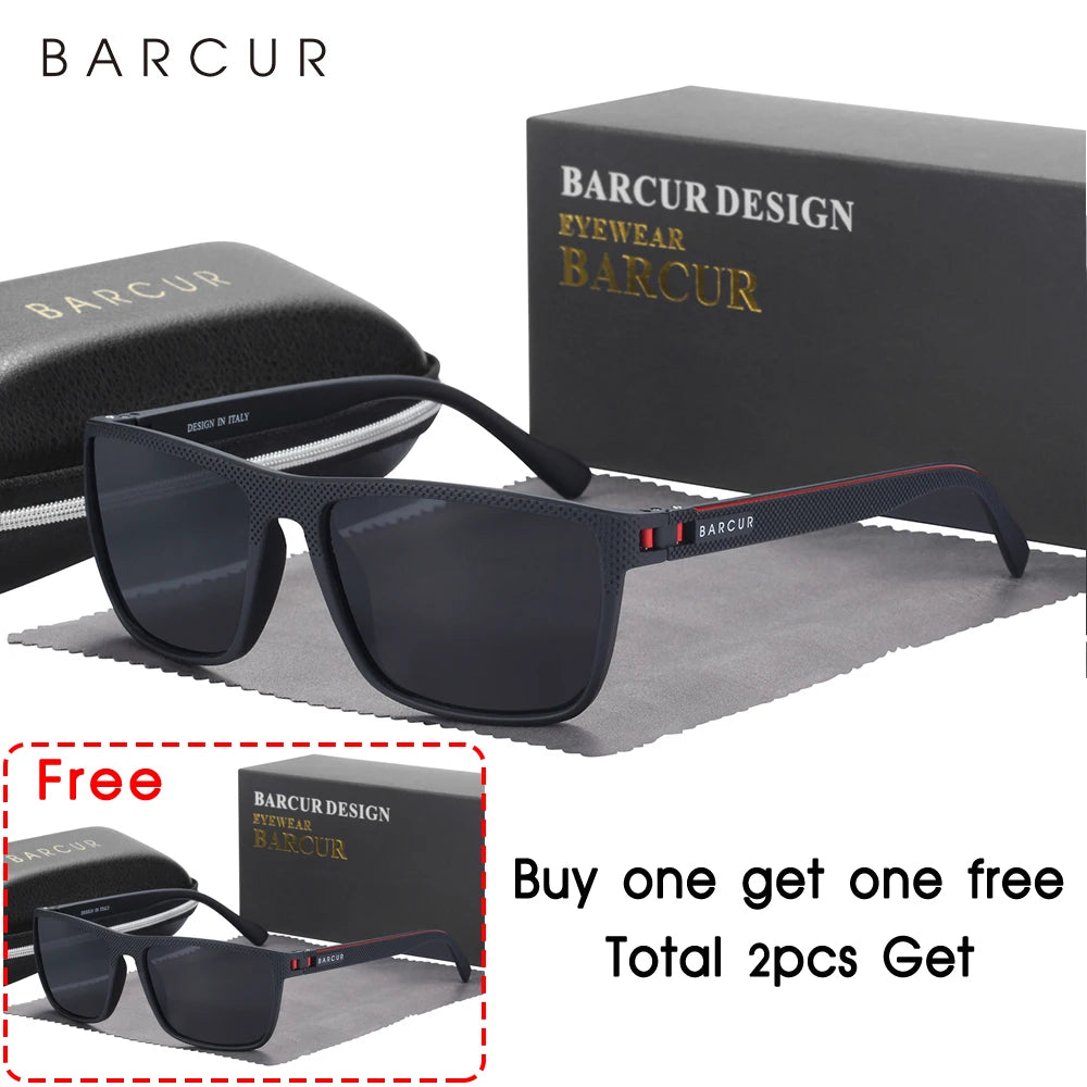 BARCUR-gafas de sol polarizadas TR90 para hombre y mujer, lentes deportivas ligeras, accesorio de protecciÃ³n UVAB