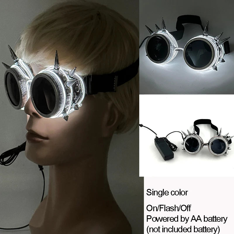 Gafas luminosas coloridas con luz LED, lentes de neón brillantes, parpadeantes para fiesta, club nocturno, DJ, decoración de fiesta de baile