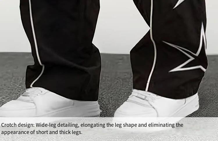 Pantalones de paracaidista deportivos de seda helada para hombre, pantalones de trabajo rectos con cordones, pantalones sueltos, pantalones informales para exteriores, primavera y verano