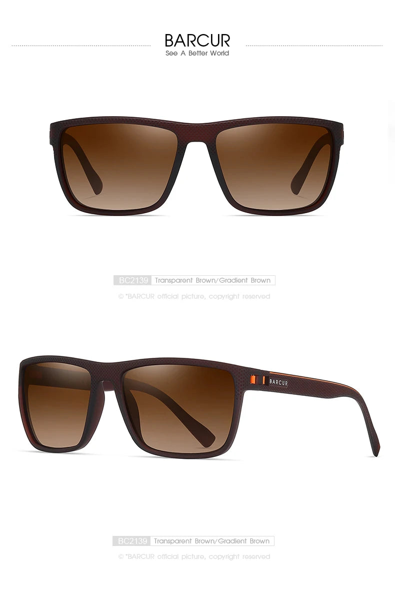 BARCUR-gafas de sol polarizadas TR90 para hombre y mujer, lentes deportivas ligeras, accesorio de protecciÃ³n UVAB