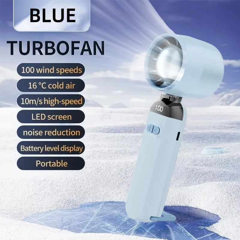 Ventilador de carga USB plegable, ventilador de viento fuerte para exteriores, ventilador portÃ¡til con pantalla Digital para viajes de acampada al aire libre