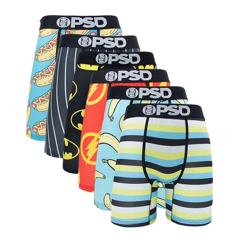 6 uds estampado de moda ropa interior para hombre Boxer Cueca bragas masculinas lencería calzoncillos para hombre Panty Boxershorts Sexy S-XXL