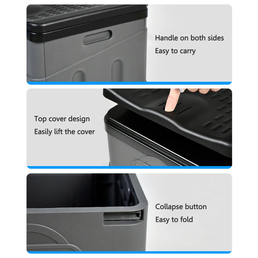Inodoro portátil para coche, cubo de basura para viaje, campamento al aire libre, inodoro plegable para viaje de emergencia, autoconducción para adultos y niños