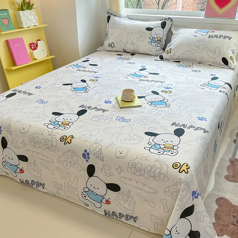 Sábana de algodón 100% con estampado de flores, sábanas dobles para niñas y niños, ropa de cama individual Queen King Size, 1 Uds.