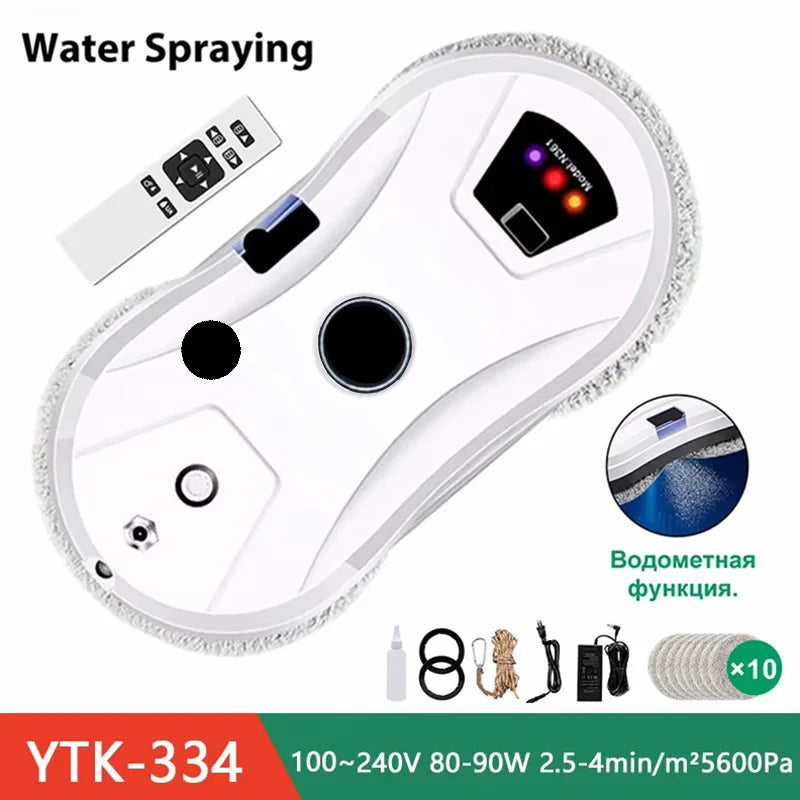 DIVEDEER Robot de limpieza inteligente para el hogar con función automática de pulverización de agua, máquina de limpieza de vidrio magnética anticaída