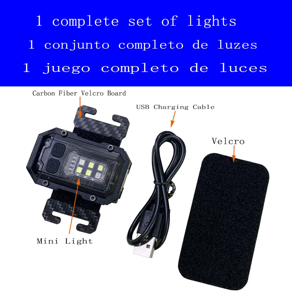 Linterna táctica EDC portátil Mini luz o placa de bucle de gancho Camping senderismo luz intermitente de seguridad para correa de mochila de 25mm