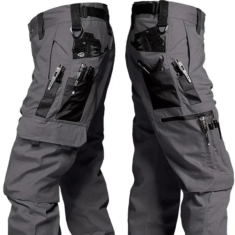 Nuevos pantalones de trabajo tácticos para hombre, pantalones Cargo para exteriores, pantalones impermeables con múltiples bolsillos, ropa de trabajo para exteriores para otoño y primavera, pantalones de senderismo