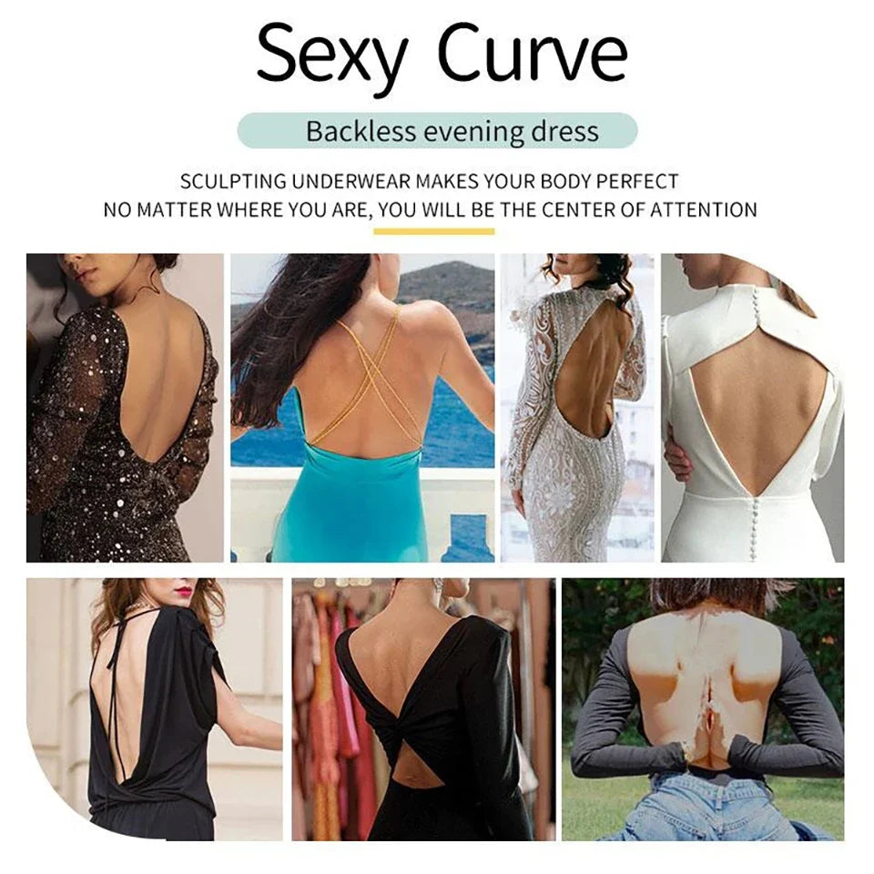 Sujetador moldeador de cuerpo completo para mujer, Body sin espalda, Tanga, moldeadores invisibles, Control de barriga, fajas, funda, ropa interior adelgazante