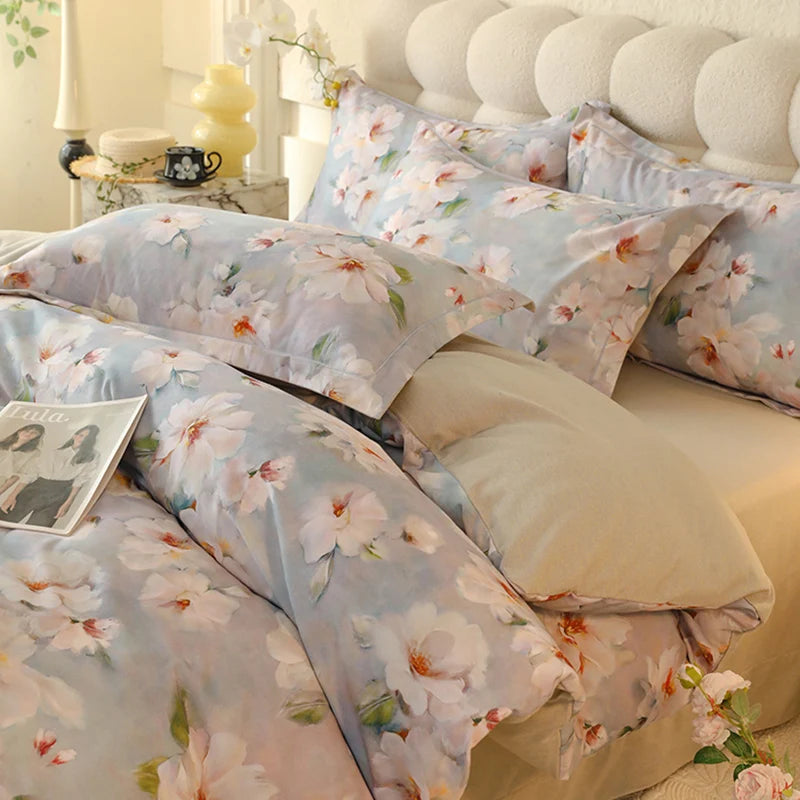 Juego de cuatro piezas de algodón puro 2024, ropa de cama de cuatro piezas, adecuado para uso doméstico, nuevo estilo de lujo, 100%