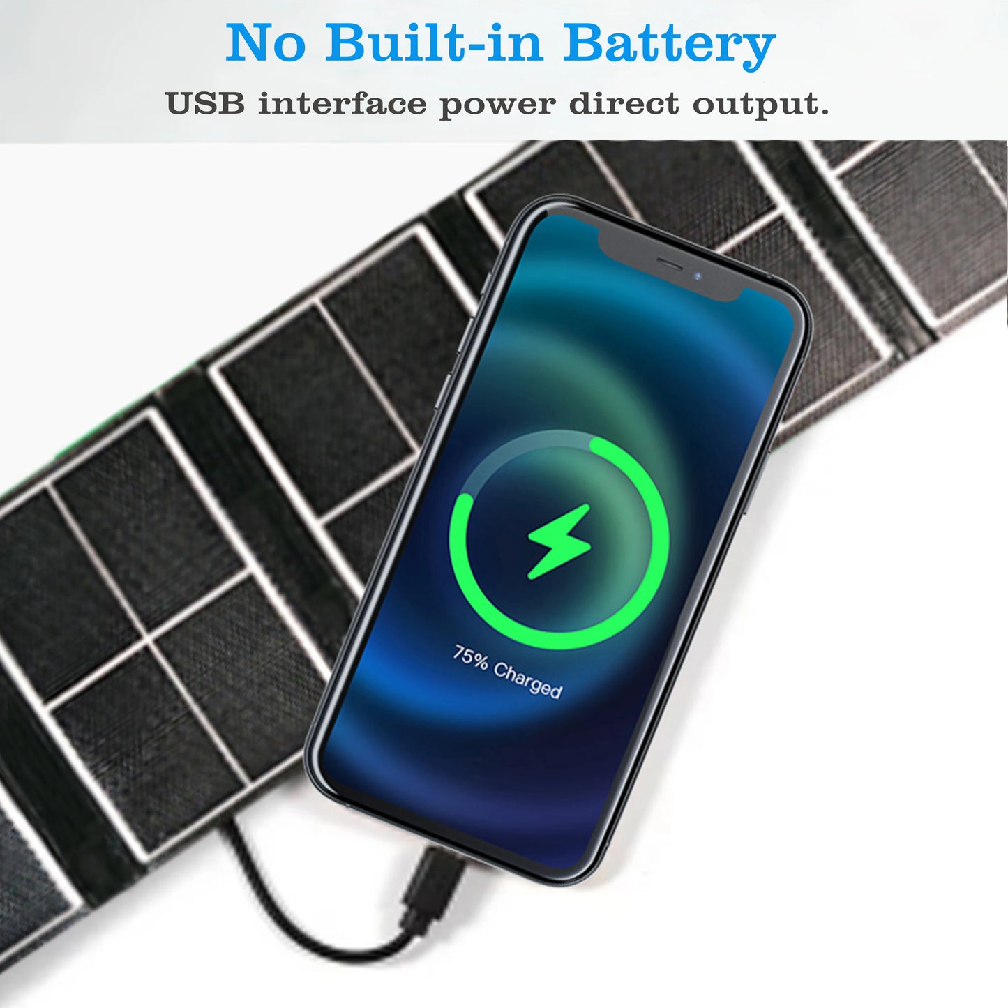 Panel Solar portátil de 14W, cargador Solar impermeable con alta eficiencia para acampar al aire libre, senderismo, viajes, fuente de alimentación de emergencia