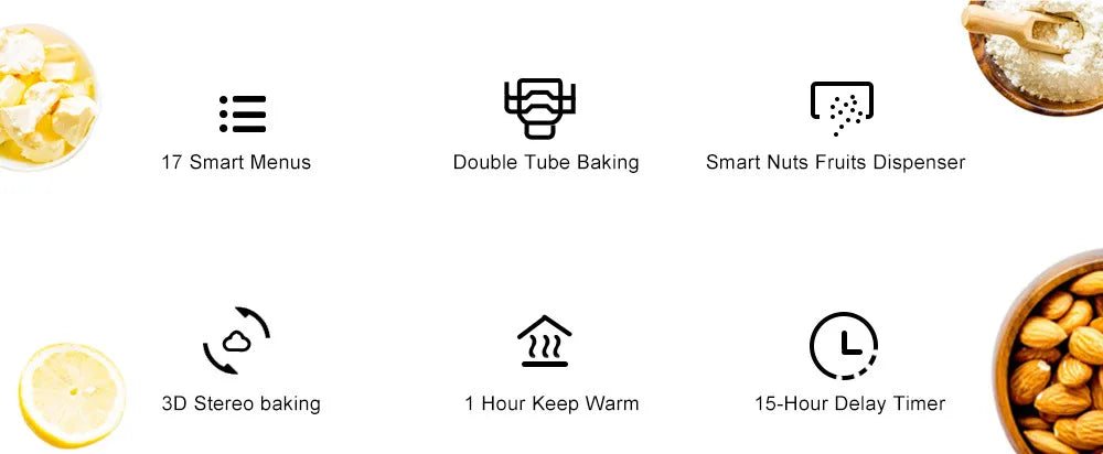 Nueva llegada máquina de pan para el hogar fermentador de masa inteligente automático Mini máquina de pan de desayuno multifuncional 모