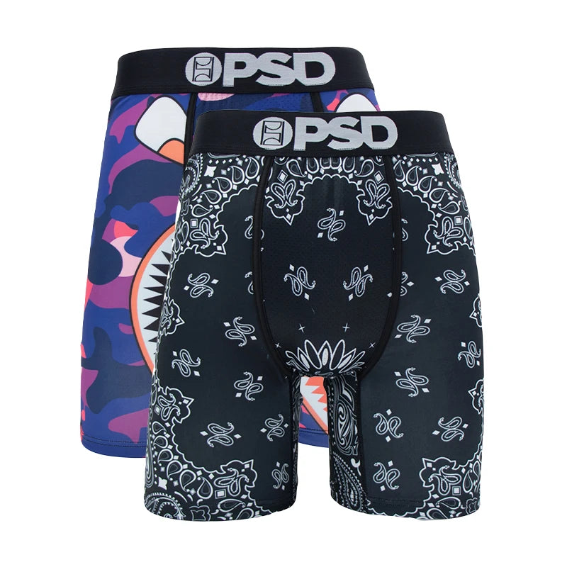 OZPSD, 2 uds., calzoncillos Boxer para hombre, calzoncillos transpirables para hombre, bragas para hombre de talla grande, L-2XL estampado, ropa interior de natación para hombre, Boxers sexis