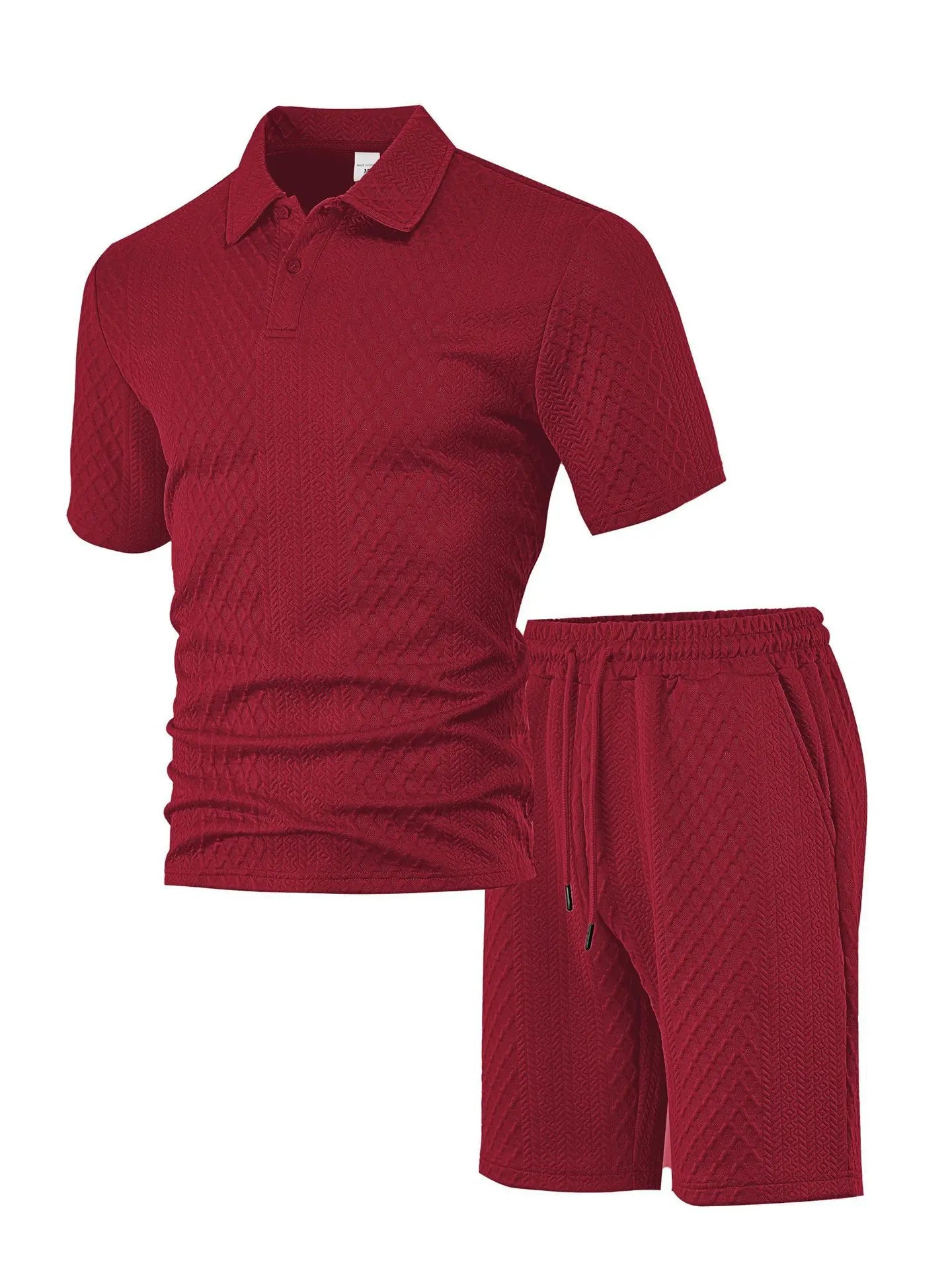 NOVEDAD DE VERANO 20225, Polo deportivo informal para hombre con solapa, camisa y pantalones cortos de manga corta para hombre, traje con textura Jacquard