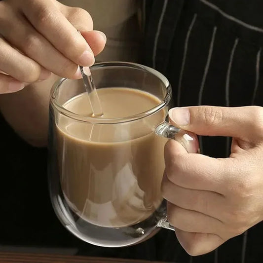 1-6 uds 80-450ML resistente al calor taza de cristal de té de doble pared cerveza café hecho a mano creativo bebida fría juego de vajilla transparente