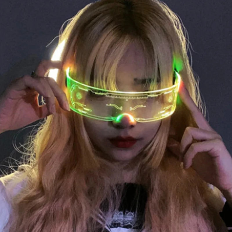 Gafas luminosas coloridas con luz LED, lentes de neón brillantes, parpadeantes para fiesta, club nocturno, DJ, decoración de fiesta de baile