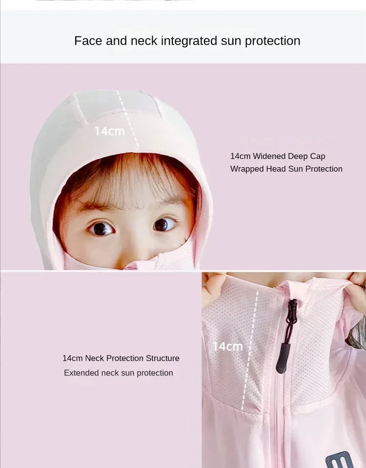 Ropa de protección solar para niños, chaqueta de protección solar de seda helada para exteriores, resistente a los rayos UV, chaqueta de protección solar para juegos al aire libre de verano