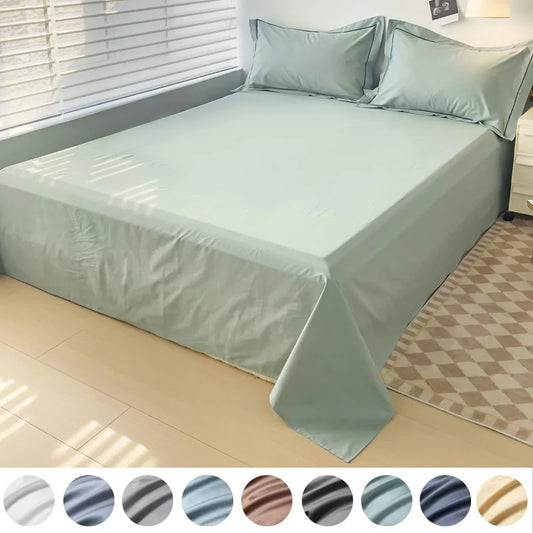 Sábana plana de algodón egipcio, sábanas superiores 100% de algodón de 400TC, ropa de cama suave de lujo, para cama doble Queen King, 1 ud.