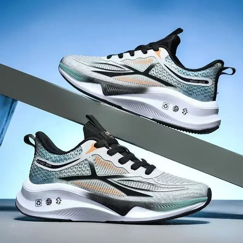 Zapatos para correr y caminar para hombre: zapatillas de tenis con cordones, ligeras, cómodas y transpirables