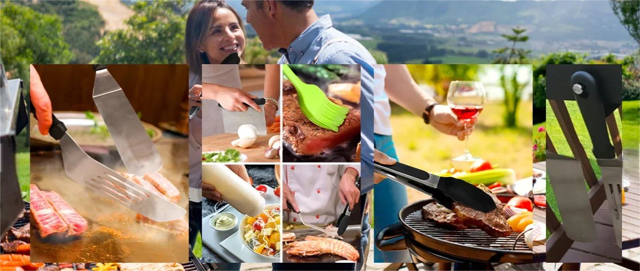 Juego de herramientas para parrilla superior plana de 15 piezas para Blackstone y Camping, juego de accesorios de acero inoxidable para asar al aire libre