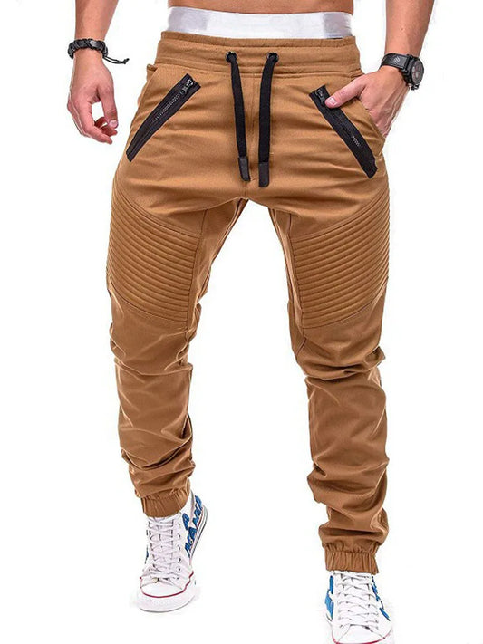Pantalones largos de tubo con bolsillo para hombre, pantalones bombachos a rayas informales ajustados con cordÃ³n y cintura elÃ¡stica baja para verano, BSD-8812