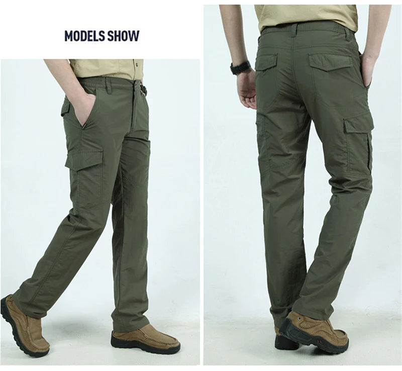 Pantalones tácticos militares Cargo para hombre, pantalones impermeables, pantalones casuales, resistentes al desgaste, con múltiples bolsillos, para senderismo al aire libre, pantalones de trabajo para hombre