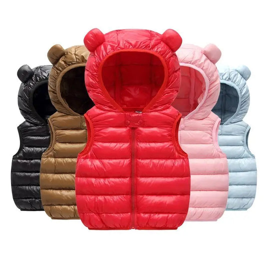 Nuevo chaleco cÃƒÂ¡lido para bebÃƒÂ©s, niÃƒÂ±os y niÃƒÂ±as, chaleco de algodÃƒÂ³n con orejas para otoÃƒÂ±o e invierno, prendas de vestir exteriores para niÃƒÂ±os, ropa para niÃƒÂ±os, chaqueta con capucha, chalecos