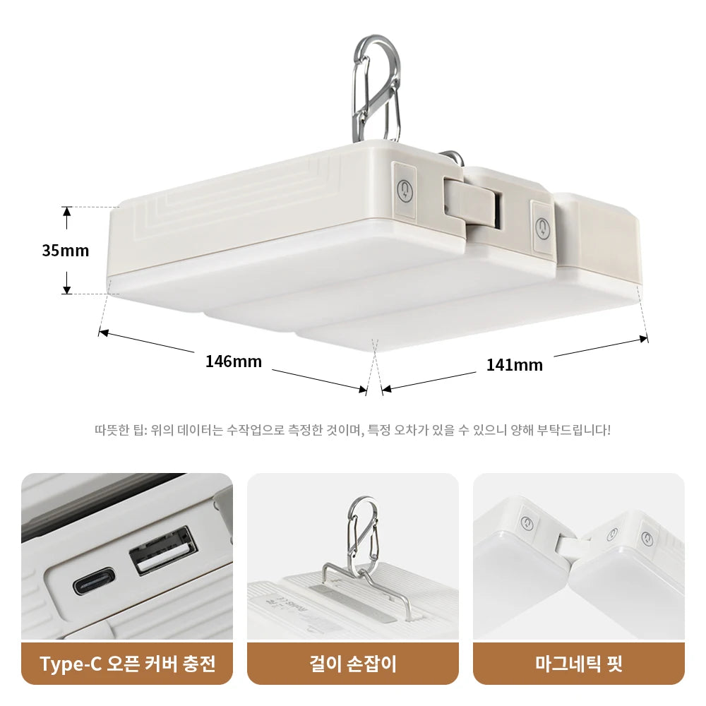 Naturehike-luz LED para tienda de campaña, linterna portátil recargable, lámpara de trabajo, iluminación de mantenimiento al aire libre, luz plegable tipo C