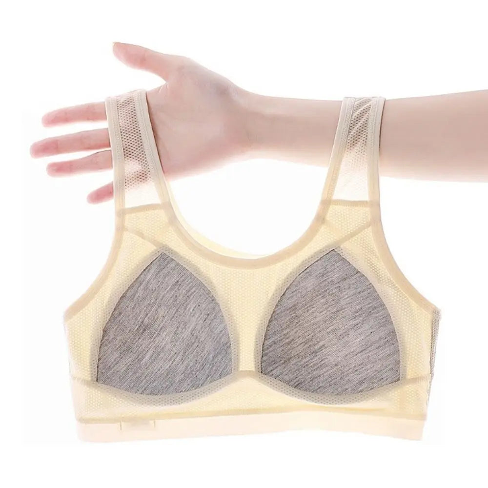 Sujetador inalámbrico de malla Simple para mujer, Tops, ropa interior, sujetador de realce, Bralettes íntimos dulces con almohadilla para chica