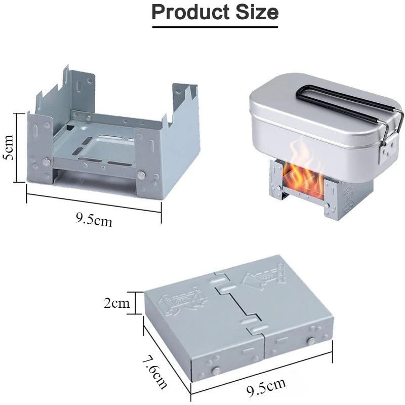 Estufa de combustible sólida portátil, estufa de Alcohol para acampar, MINI estufa de calefacción plegable, utensilios de cocina de bolsillo, Ideal para Picnic y senderismo