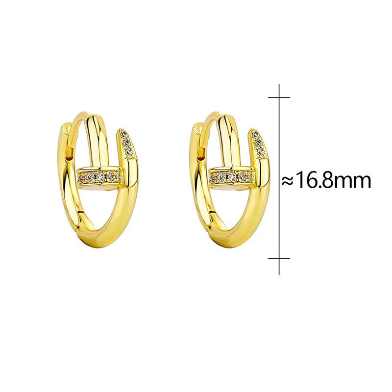 Pendientes redondos de aro para mujer, Plata de Ley 925 auténtica con circonita, joyería fina minimalista de moda, accesorios de herramientas brillantes