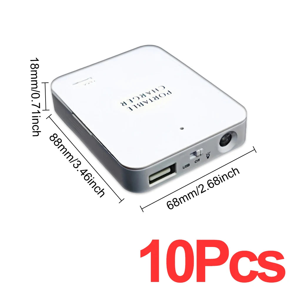 Cargador portátil 4 AA, Banco de energía de batería USB, luz LED, cargador de emergencia para acampar al aire libre para teléfono, montañismo, senderismo