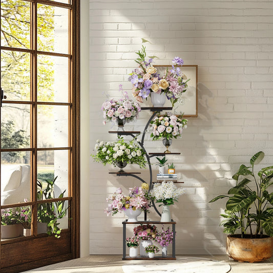 Soporte para plantas multicapa, soporte para plantas en forma de árbol de estilo Industrial, estante de exhibición, soporte para flores de esquina para maceteros de jardín, interior