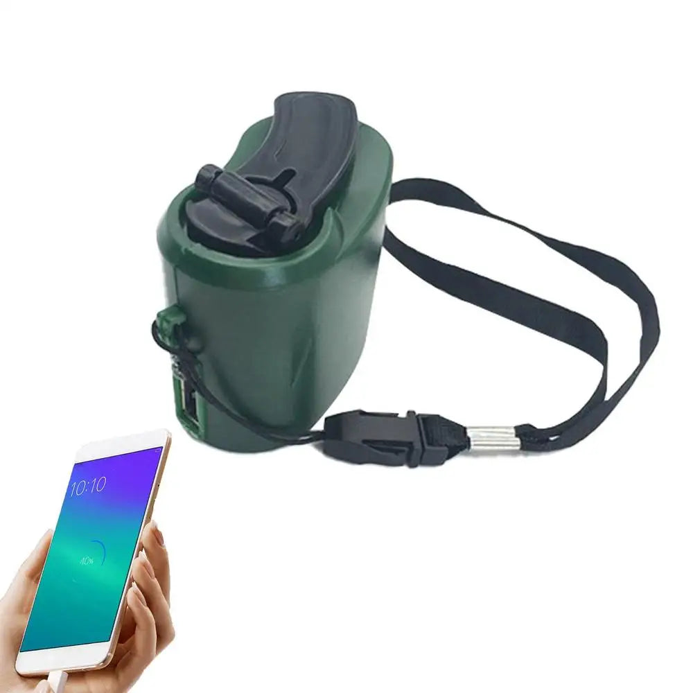 Cargador de emergencia portátil USB de 5V para teléfono móvil, manivela de potencia D ynamo para acampar al aire libre, cargador de viaje con luz Led