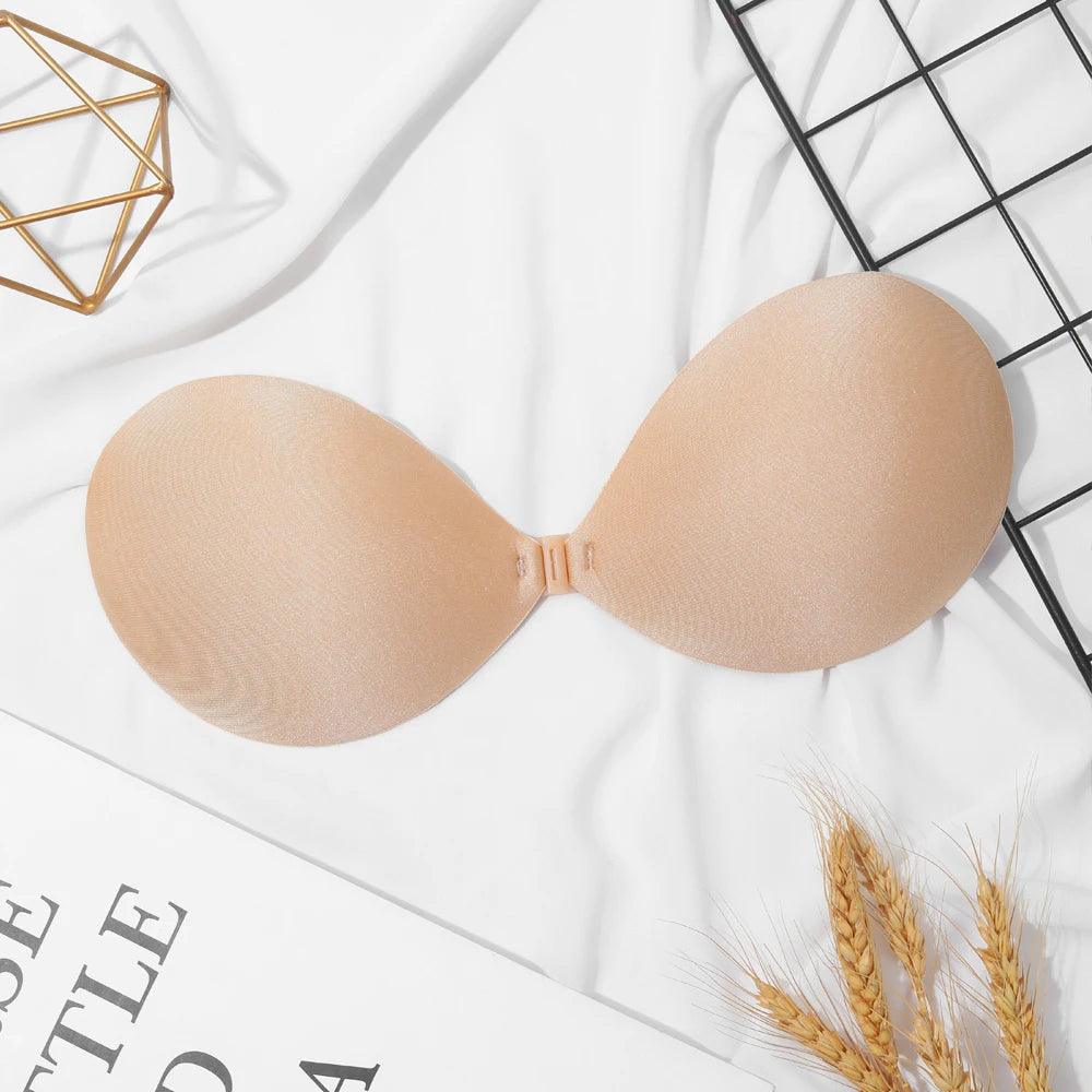 Sujetador Sexy para mujer, Sujetador Invisible de realce, autoadhesivo de silicona, cierre frontal sin costuras, adhesivo, sin espalda, sin tirantes
