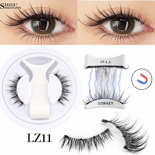 Kits de pestaÃƒÂ±as magnÃƒÂ©ticas, 1 par, banda magnÃƒÂ©tica 3D, suaves, naturales, esponjosas, reutilizables, pestaÃƒÂ±as postizas de visÃƒÂ³n, herramientas de maquillaje con pegamento sin agua