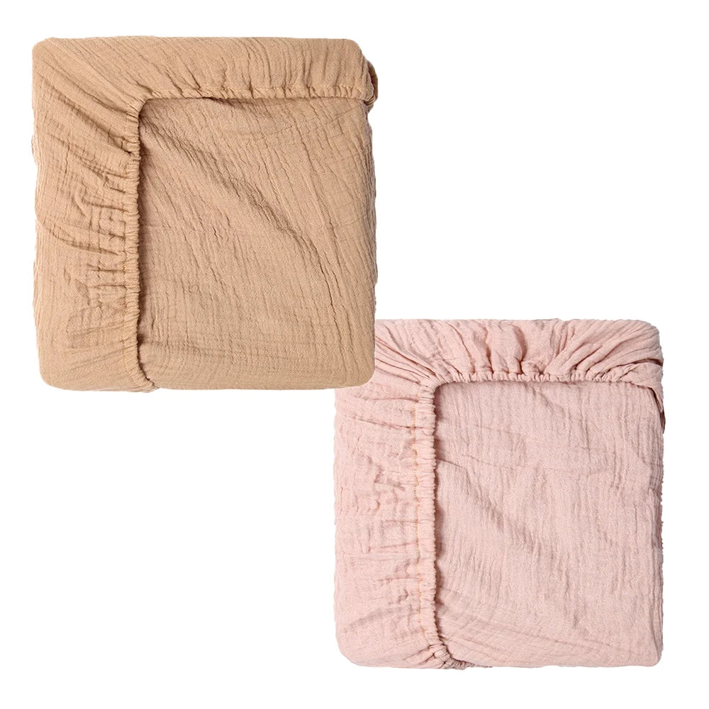 Funda para cambiador de muselina para niñas y niños, Sábana de algodón puro ultrasuave, Sábana para cambiar pañales para recién nacidos, Juego de 2