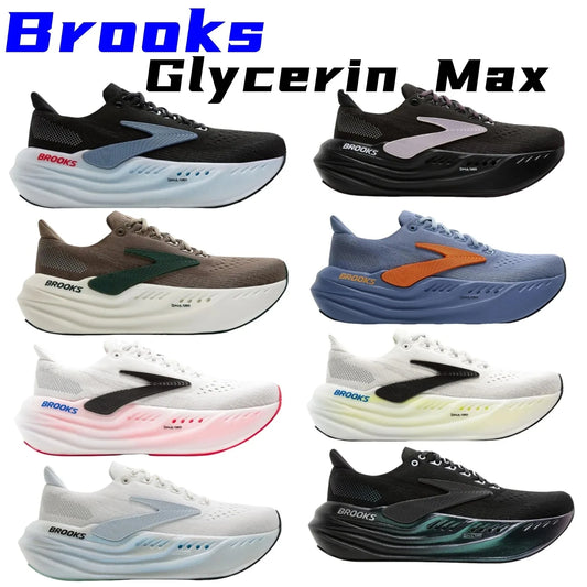 Zapatillas de correr originales Brooks para hombre Glycerin Max antideslizantes, resistentes al desgaste y que absorben los golpes, zapatillas informales para mujer 1104471D026