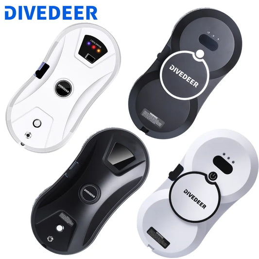 DIVEDEER Robot de limpieza inteligente para el hogar con función automática de pulverización de agua, máquina de limpieza de vidrio magnética anticaída
