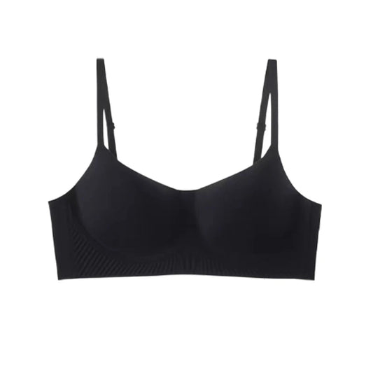 Sujetador suave sin costuras con escote en V profundo para mujer, sostén antiflacidez a prueba de golpes, sin rastro, parte de atrás bonita, ropa interior push-up