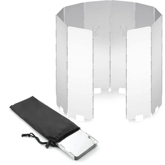 Estufa de Camping plegable con 8/9/10/12/14/16 placas, parabrisas, estufa de Gas, protector contra el viento, cocina ligera para pícnic al aire libre, pantalla de viento