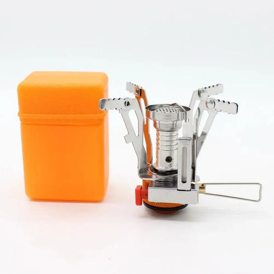 Estufa plegable para exteriores, Mini estufa de Gas de aleación ultraligera para acampar, senderismo, horno de Gas, cocina portátil para pícnic al aire libre