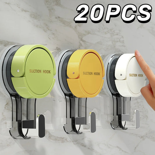 Gancho de ventosa reutilizable de 1 a 20 piezas, ganchos de ventosa para baÃƒÂ±o al vacÃƒÂ­o, toallero impermeable, colgador de ropa, accesorio de gancho