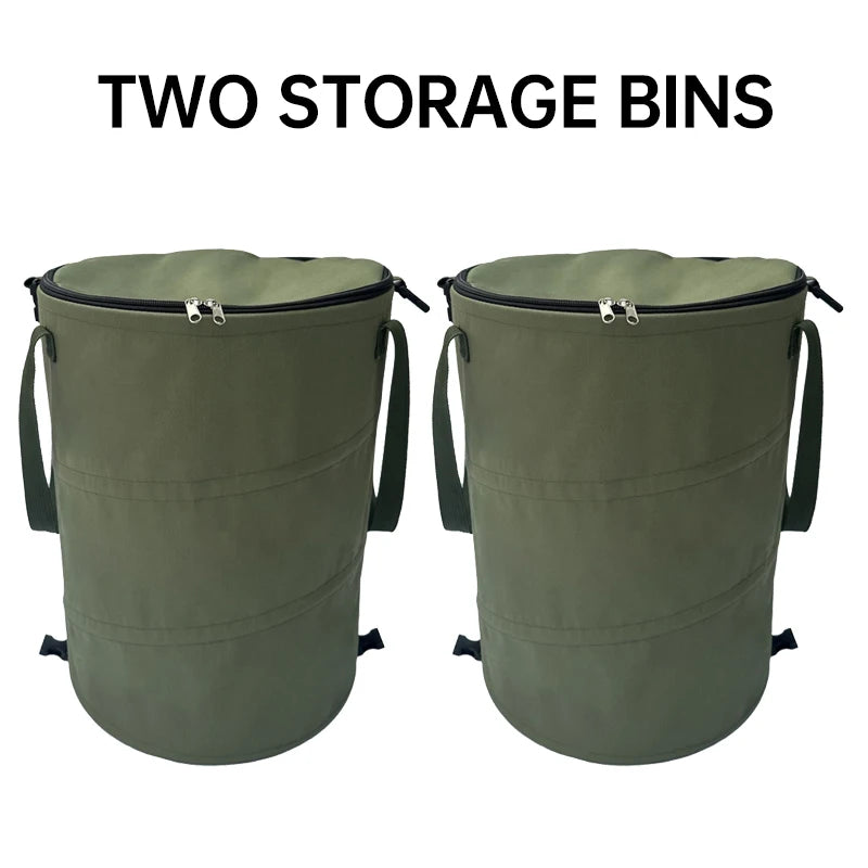 Cubo de basura para acampar, cubo de almacenamiento Circular emergente, cubo de reciclaje plegable de lona, bolsa de basura para jardín y patio al aire libre