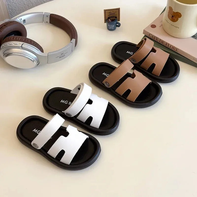 Moda Primavera niño sandalia novedad de verano zapato niño niña zapatillas fondo suave antideslizante chico zapatos bebé Velcro playa sandalia zapatillas