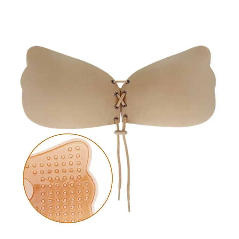 Sujetador Sexy para mujer, Sujetador Invisible de realce, autoadhesivo de silicona, cierre frontal sin costuras, adhesivo, sin espalda, sin tirantes