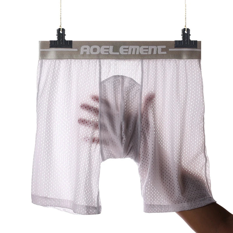 Ropa interior deportiva Extra larga para hombre, bóxer para correr, antidesgaste, piernas de gran tamaño, seda de hielo, suelto, 100kg, Fat Guy, cuatro esquinas