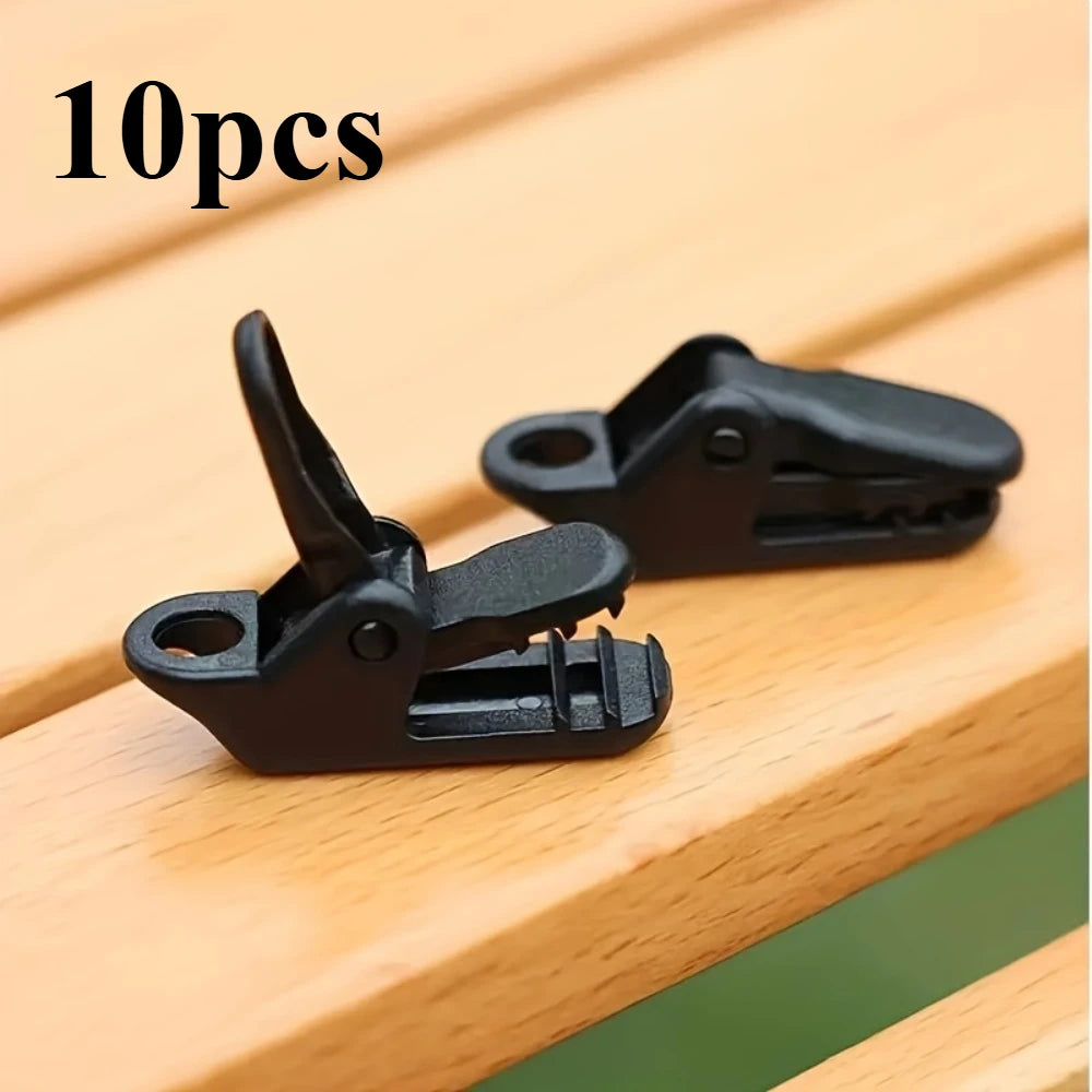 Juego de clips para toldo de tienda a prueba de viento, Material de PC duradero, pinza de abrazadera para lona de tienda de campaña para asegurar lonas y refugios, 10/20 piezas