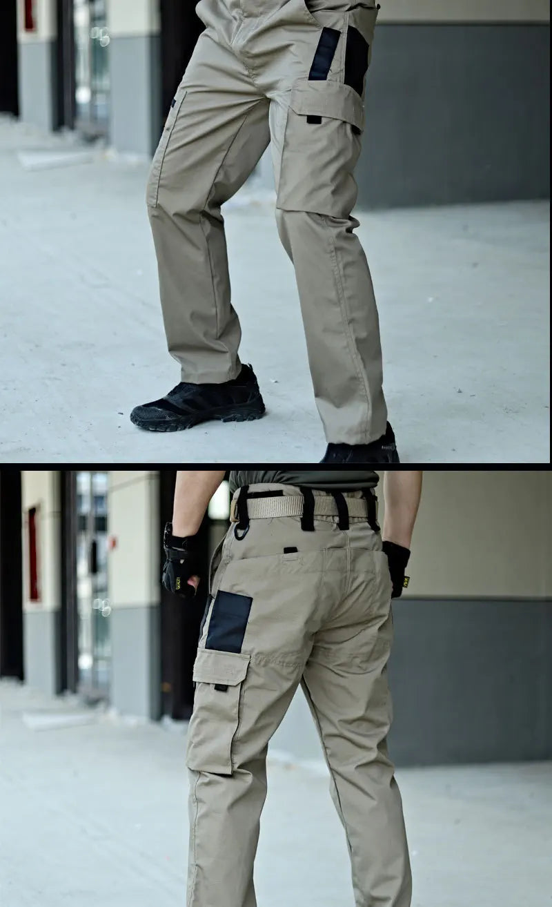 Nuevos pantalones de trabajo tácticos para hombre, pantalones Cargo para exteriores, pantalones impermeables con múltiples bolsillos, ropa de trabajo para exteriores para otoño y primavera, pantalones de senderismo