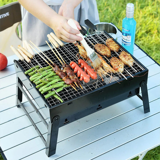 Parrilla de carbÃ³n portÃ¡til para barbacoa, Mini Kit de herramientas para barbacoa pequeÃ±a de acero inoxidable, cocina al aire libre, Camping, Picnic, playa, barbacoa portÃ¡til